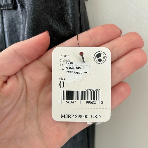 Free People Star-Crossed Lovers Vegan Leather‎ Pants size 0 NWT - Picture 4 of 7